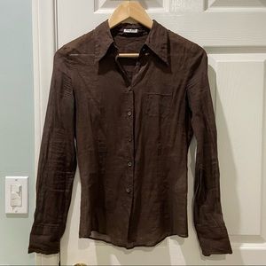 Vintage Miu Miu Brown Button-down Top Size XS